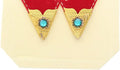 HHH Designs Gold Plated Collar Stays for Men and Women - Western Style Collar Tips - Stone Accents Collar Pins - Made in USA