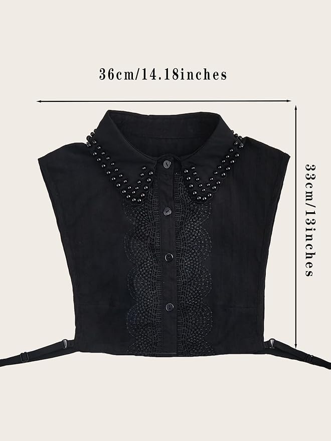 Handcrafted Faux Diamond and Pearl Fake Collar Shirts Versatile Dickey Collar Half Shirt Collar for Women