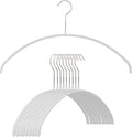 MAWA Euro Series Non-Slip Space Saving Clothes Hanger, Set of 10, White Style 40/P, (14138)