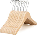 TOPIA HANGER Unfinished/Natural Kids Children Baby Wood Wooden Clothes Dress Shirt Hangers with No Painting - 360°Stronger Flexible Hook- Extra Smoothly Cut Notches, 10 Pack CT09N