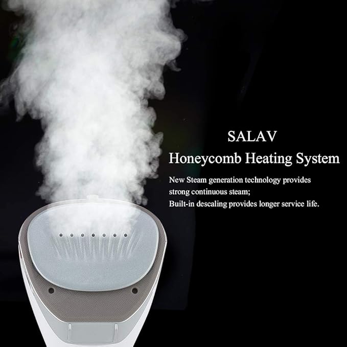 SALAV Steamer for clothes Handheld Iron 2 in 1, 2 Steam Settings, for Both Vertical and Horizontal Garment Handling, Ceramic Coated Metal Steam Panel, 150 ml Big Water Tank, 1150 Watt Silver