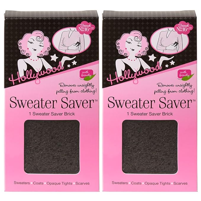 Hollywood Fashion Secrets Sweater Pill Remover Stone – Sweater Stone for Pills and Fuzz Remover, Fabric Lint Shaver Alternative for Sweaters, Coats & Clothes, 2 Pack