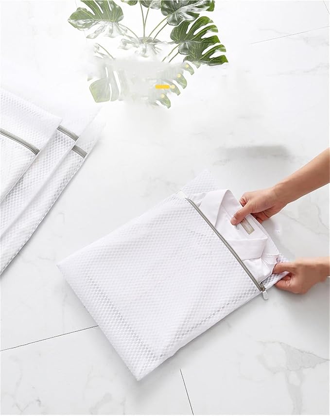 4Pcs Durable Honeycomb Mesh Laundry Bags for Delicates 12 x 16 Inches (2 Thick net, 2 fine net)