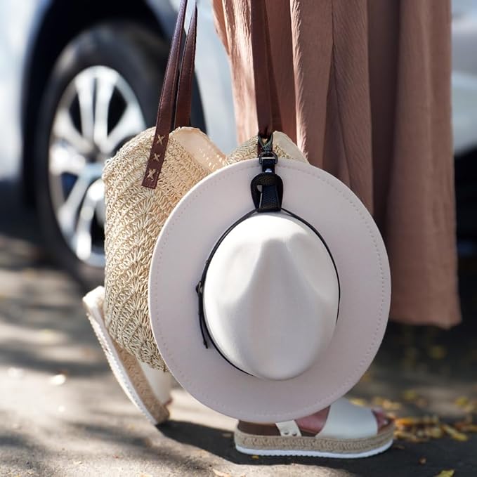 BAREFOOT CARIBOU Hat Clip for Travel, Hands-Free Bag, Backpack, Purse, and Hiking Gear Clip-on Holder Strap for Baseball, Snapback, and Ponytail Caps