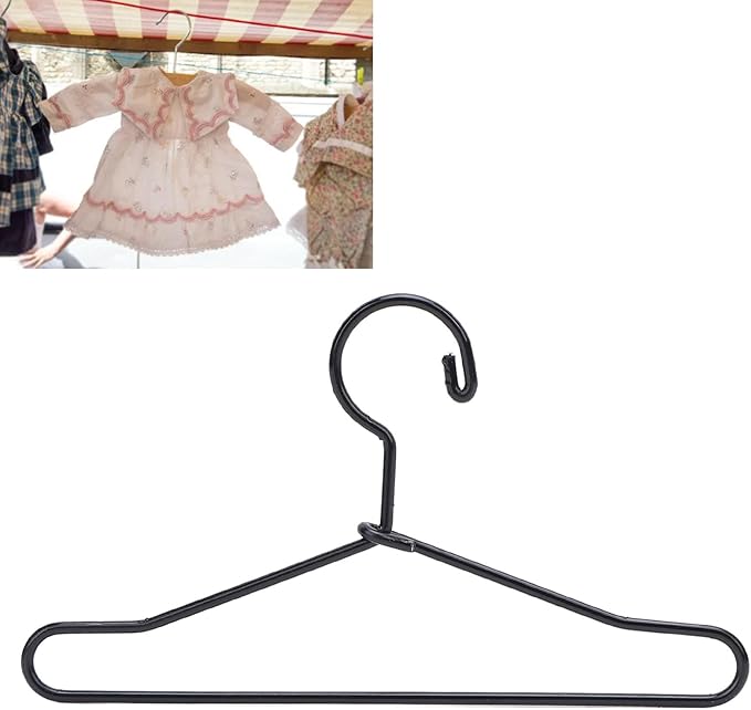 10Pcs Metal Doll Clothes Hangers, Doll Dress up Storage Clothes Organizer Rack, Doll Hangers Accessories (65mm)