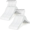 TOPIA HANGER Kids Wooden Hangers 20 Pack, Wood Baby Children Hangers Clothes Dress Shirt Hangers 360° Stronger Flexible Hook- Extra Smoothly Cut Notches, White, CT09W20