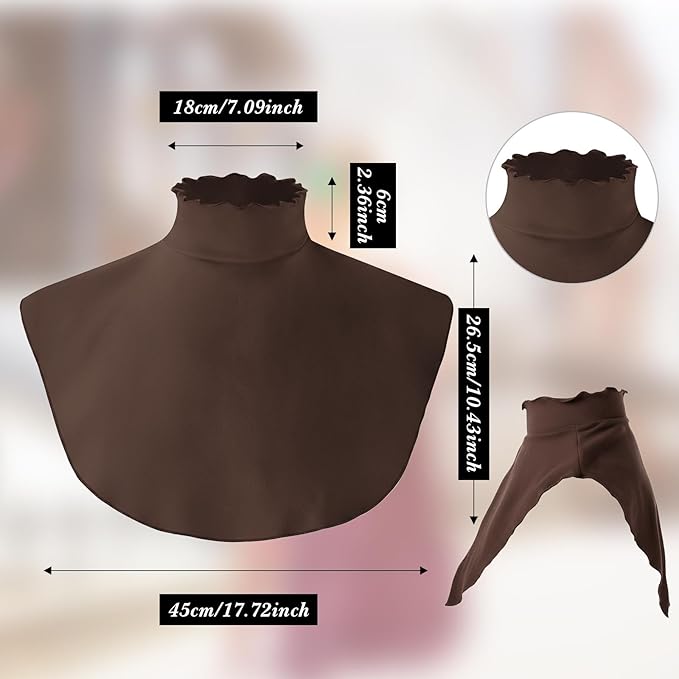 Turtleneck Dickey Extra Large Fake Collar Detachable Dickey Collar Half Mock Turtleneck for Men Women