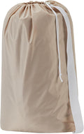 HOMEST XL Nylon Laundry Bag with Strap, Large Dirty Clothes Organizer, Easy Fit a Laundry Hamper or Basket, Can Carry Up to 4 Loads of Laundry, Beige