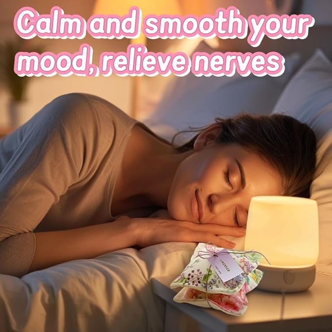 AUCUDA Valentine‘s Day 4pcs Lavender Scented Sachet Bags for Drawers and Closets, Potpourri Packets for Women Clothes Storage, Spring Wedding Fragrance Pillow for Bedroom Indoor, Air Fresheners.