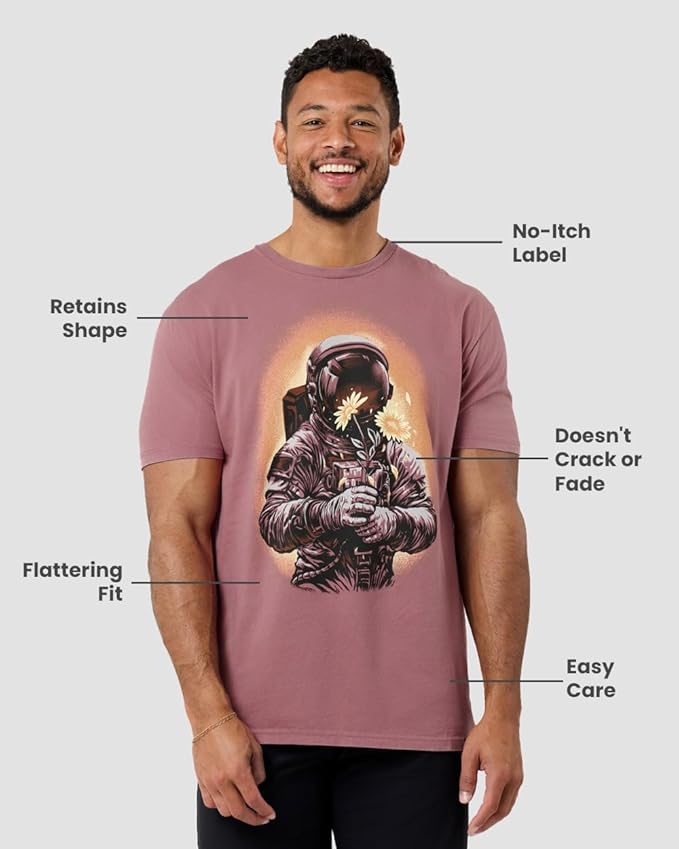 INTO THE AM Graphic Tees for Men S - 4XL Premium Short Sleeve Colorful T-Shirts Trippy Space Designs