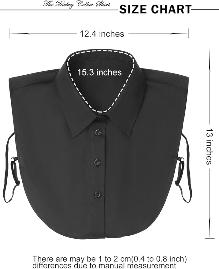 Kalkehay Detachable Dickey Collar Blouse for Women, Fake Half Shirts Faux False Collar for Girls Favors