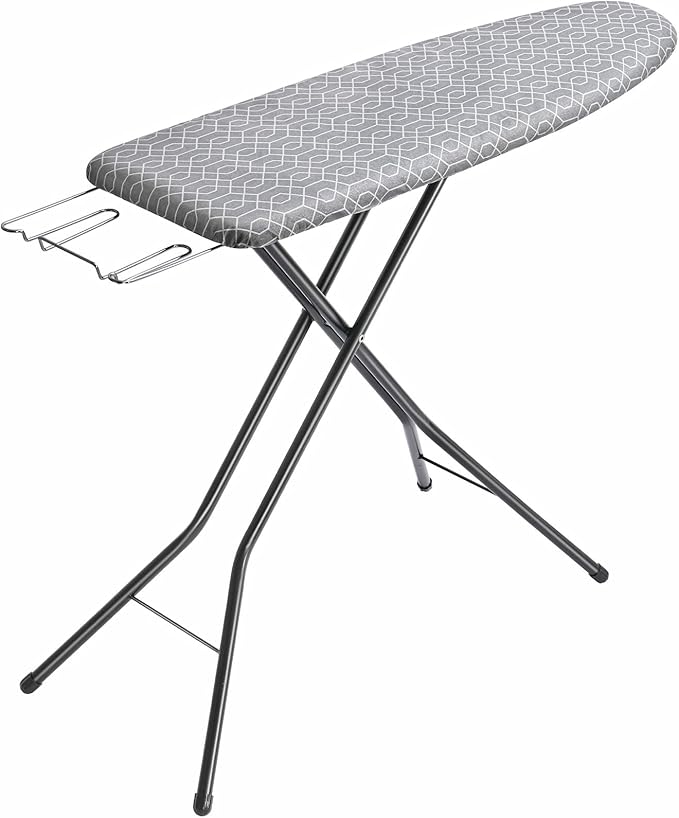 APEXCHASER Ironing Board Full Size, Iron Board with Ironrest, Lightweight Iron Table Stand Adjustable Height, Foldable Iron and Ironing Boards Set with Thick Padding, Sturdy Metal Legs, Gray 43x13