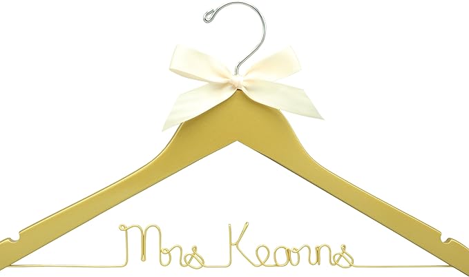 Glitter Gold, Silver Bridal Hanger, Personalized Bride Mrs Hanger