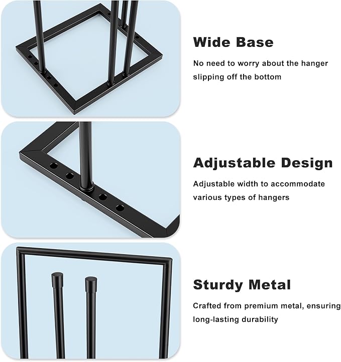Metal Hanger Stacker, 32 Inch Hanger Storage Organizer Hold up to 120 Velvet Hangers, Clothes Hangers Holder Space Saver for Closet and Laundry, Black