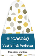 Encasa XO Ironing Board Cover and Pad 49"x18" - Thick 3mm Felt Padding, Drawstring Tightening & Lock, Easy Fit, Scorch & Stain Resistant, Fits Wide Ironing Board - Yellow Moon
