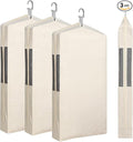 Aliceset 3 Pack Pure Cotton Garment Storage Bag for Hanging Clothes 24 x 61 Inch Breathable Garment Cover Canvas Suit Bags for Closet Storage Short Dresses Suits Gowns