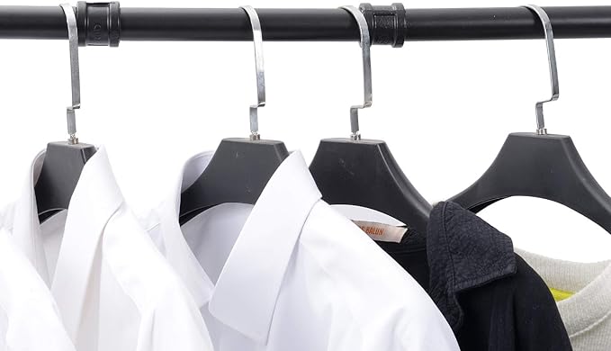 Industrial Pipe Clothing Rack, 30'' Wall Mounted Clothes Garment Rack , Black Iron Pipe Clothes Hanging Bar, Heavy Duty Metal Hanging Rod for Retail Display Closet Storage and Laundry Organizing
