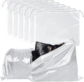 6Pcs Dust Bags for Handbags Portable Dust Cover Storage Bags with Drawstring Travel Storage Pouch for Handbags Purses Shoes Boots (White, 19.6 x 15.7 in)