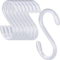 HiGift 12 Pack 3 Inch White S Hooks, Non Slip Vinyl Coated S Hooks for Hanging Plants, Metal Rubber Coated Closet S Hook for Hanging Plant Jeans Clothes Kitchen Pot Pan Cup Towels Bags