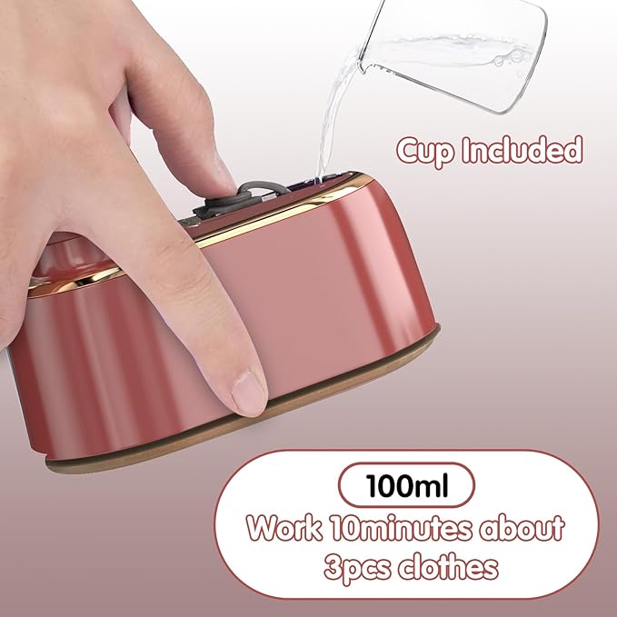 Travel Steamer Iron for Clothes - Portable Ironing Machine Small Size Portable Steamer Travel College Dorm Home Essentials (Winered)