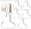 Durable Steel Hangers Maximize Closet Space with Versatile Storage, Hat Organizer Durable Stainless Steel, Durable Steels Hangers for Caps, Ties, Scarves, Clothes (White,6 pcs)