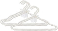 5 Pack Pearl Beaded Clothes Hangers Clothing Hanger with Ribbon Bowknot Elegant Bridesmaid Hangers Closet Coat Storage Organizer for Women Bride Wedding (White)