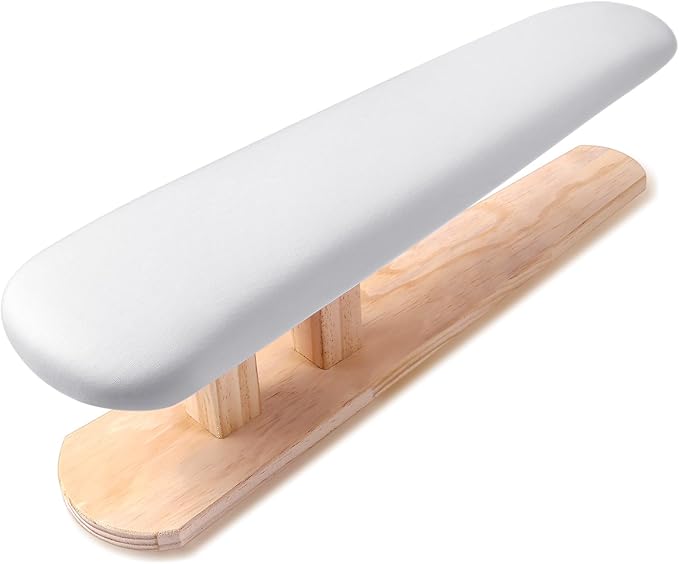 Upgraded Padded Longer Sleeve Ironing Board,Sleeves & Chest Tailor, Portable Sleeve Ironing Board with Wooden Base for Daily Ironing at Home, Laundry Rooms, Travel Use(57x13cm)