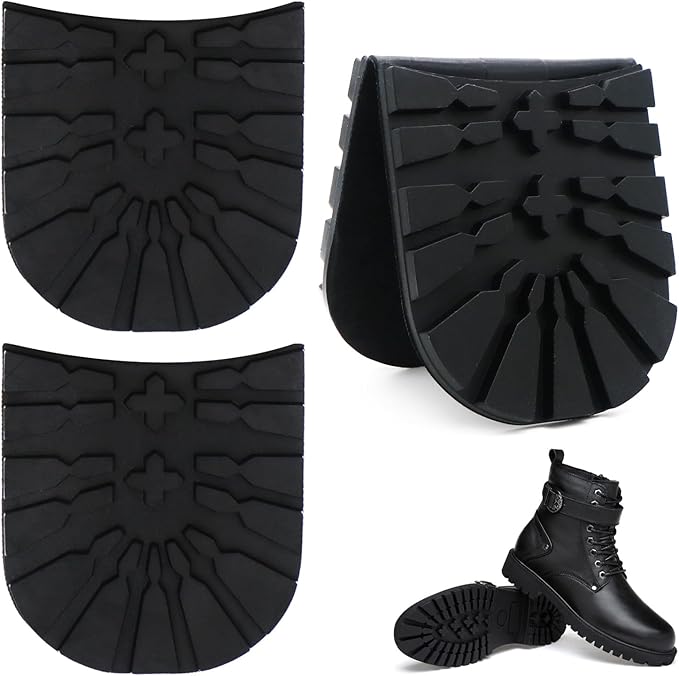 Shoes Heel Repair Rubber Pads 2 Pairs 8 mm Thick Extra Large Black Resistant Anti-Slip Boot Heel Replacement Soles Pad Sheets for Men’s & Women’s Shoes