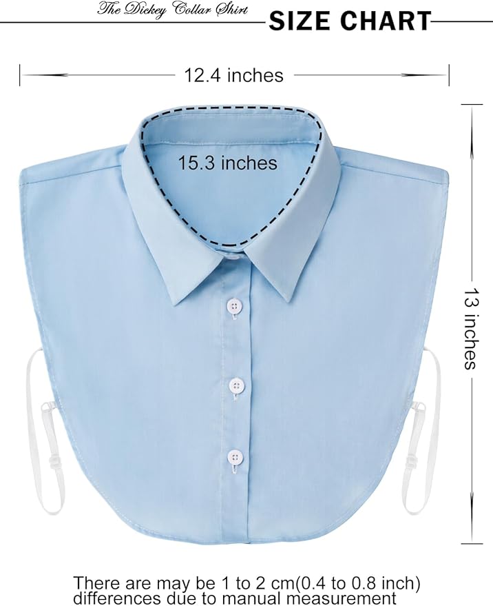 Kalkehay Detachable Dickey Collar Blouse for Women, Fake Half Shirts Faux False Collar for Girls Favors