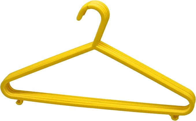 Wardrobe Polypropylene Hanger, Pack of 6, Yellow l Cloth Hanger l Dress Hangers l Hanger for Clothes Hanging