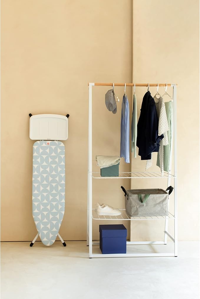 Brabantia Size B (49 x 15 inches) Replacement Ironing Board Cover with Durable Foam Layer (Fresh Breeze) Easy-Fit, 100% Cotton