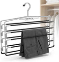 USTECH Arm Pants Hanger-4 Tier, Multi Tier Swing Hanger with Foam Padding & Removable Arm, Storage Organizer, Pack of 2