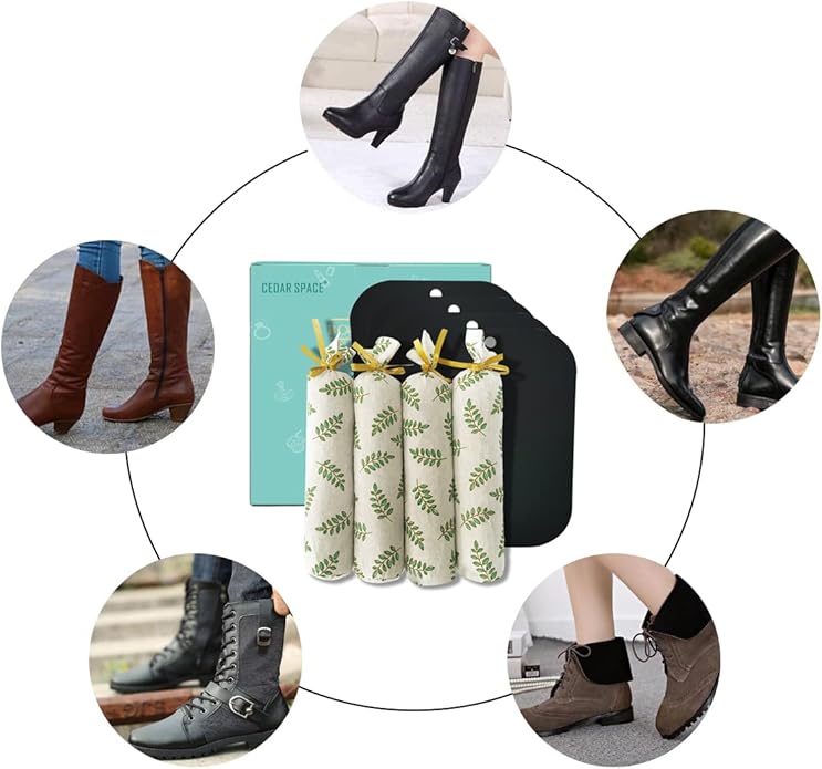 Boot Shapers for Tall Boots Women,Boot Trees Cedar Freshner,Inserts Boots Support for Women 100% Cedar Wooden Sachets Bags