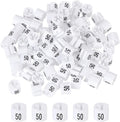 MECCANIXITY Clothes Hanger Marker Colored Hanger Sizer Garment Markers Tag (Number 50, White) for Garment Clothing Color Coding, Pack of 100 Pcs