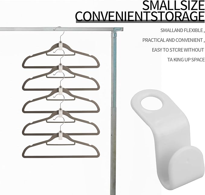 50PCS Clothes Hook Hanger Hooks Space Saving Closet Connector Organizer (White)