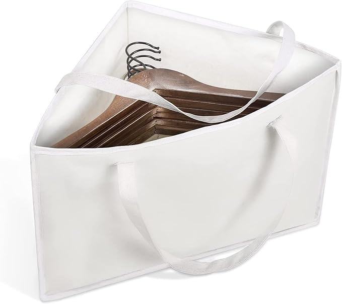 ACQTULOU Clothes Hanger Organizer Holder for Space Saving, Hanger Triangle Storage Bag with Handles for Closet Tidier Laundry Rooms Wardrobe Drying Rack