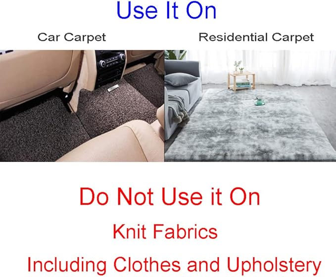 Carpet Pet Hair Remover, Portable Spark Lint Roller with Wooden Handle, Carpet Pile Brush with Double Sided Metal Scraper Suits Indoor Carpet, Pet Hair, Car Carpet,2 Pcs