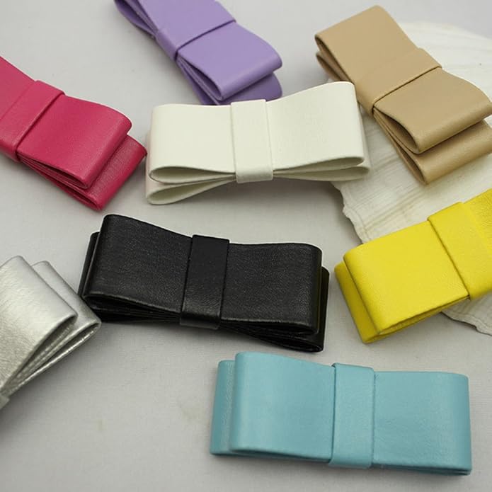 A Pair Bridal Wedding Multi Colors Wild Artificial Leather Bow Boots Shoe Clips Buckle for Women