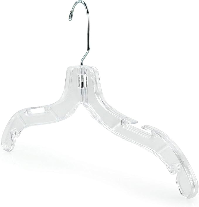 Only Hangers Pack of 15 Clear Plastic Clothes Coat Hangers with Strong Swivel Metal Hook - 17 Inches