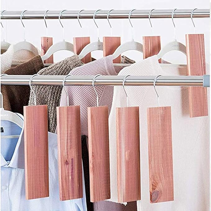4 Pieces Cedar Hang Ups Natural Cedar Blocks Ceder Hangers Cedar Blocks Hangers Cedar Hangers Blocks Cedar Wooden Hangers Cedar Planks Storage Accessories for Clothes Storage
