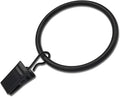 20 Pack Black Curtain Rings with Clips, Curtain Hooks Hangers Clip Rings for Hanging Drapes Bows Hat, Drapery Rings 1.77 in I D, Fits up to 1.5 in Diameter Curtain Rod.