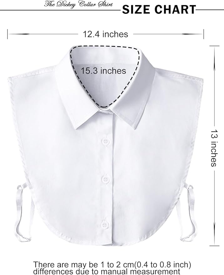 Kalkehay Detachable Dickey Collar Blouse for Women, Fake Half Shirts Faux False Collar for Girls Favors