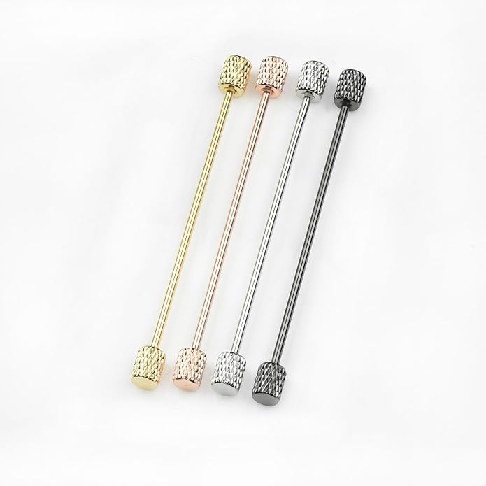 Classic 4-Piece Set Solid Brass Collar Bar for Men Multi-Style Metal Anti-Curl Shirt Collar Stays Tie Pins