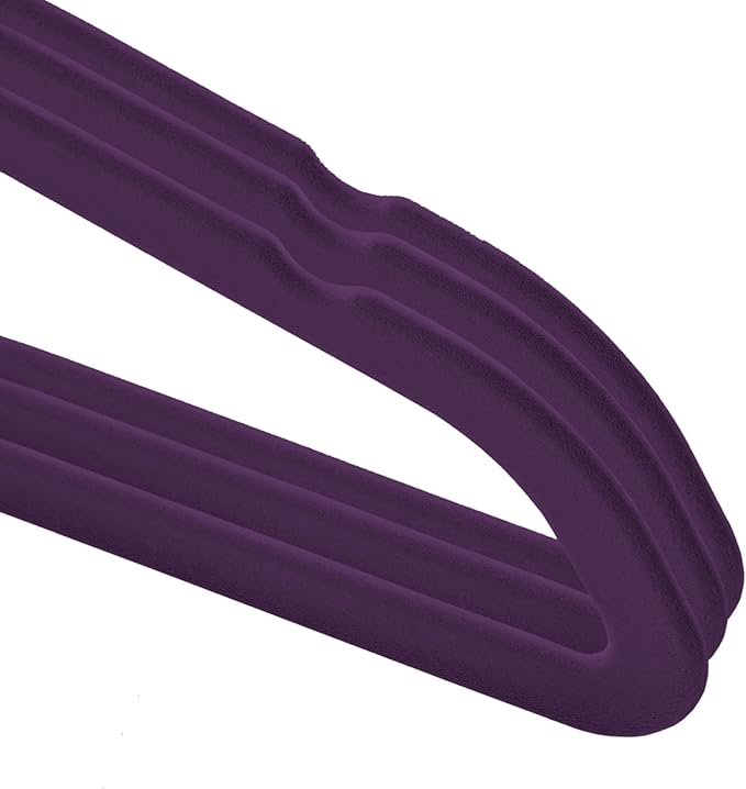 Casafield 100 Velvet Baby Hangers - 11" Size for Infant & Toddler Clothes - Purple