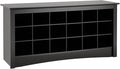 Prepac Black Shoe Cabinet, Entryway Bench, Mud Room Organization and Storage Bench with 18 Shoe Cubbies 16"D x 48"W x 24"H