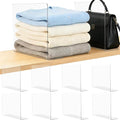 Shelf Dividers for Closet Organization: 12" Tall x 12" Deep Acrylic Shelf Dividers for Clothes Sweater Purse - Clear Closet Organizers and Storage Separators for Shelves, 8Pack