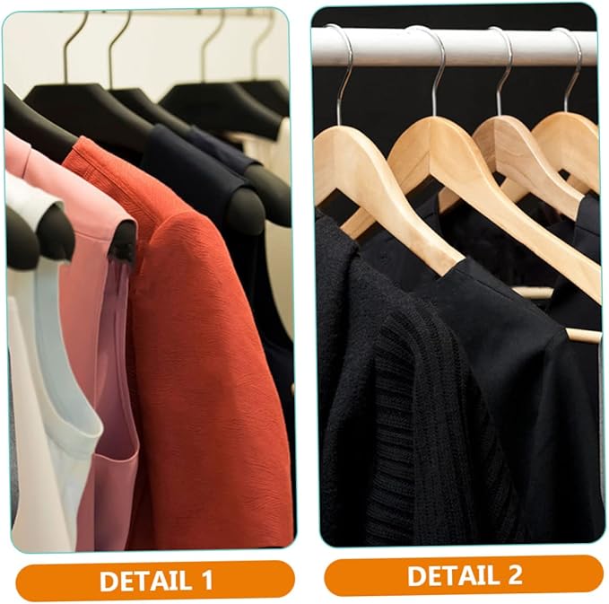 50Pcs Non-Slip Foam Hanger Covers for Clothes - Anti-Skid Hanger Grips Lightweight Sponge Protective Sleeves for Wood Plastic Metal Hangers Black
