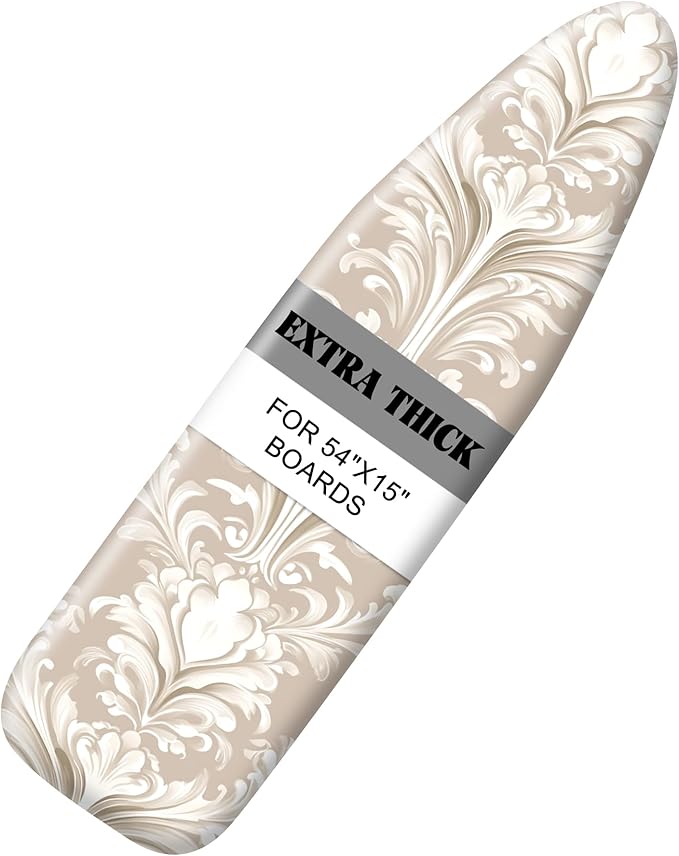 Ironing Board Cover 15"x54" Standard Size Replacement Thick Iron Board Covers Heavy Duty Non-Slip Board Cover Fitted with Elastic Edges and Velcro Straps