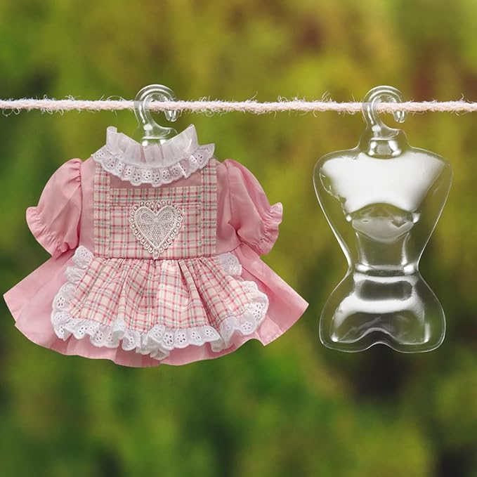 500 Pcs Transparent Coat Hanger Doll Clothes Rack Doll Skirt Mannequin Hanger Doll Garment Mannequin Hanger Mini Accessories Doll Dress Stands Form Doll Hanger Pet Clothing Plastic