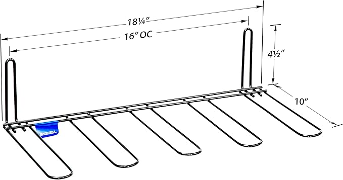 Rack'Em Boot Wader Rack - Storage for Waders - Boots - Shoe Dryer - Wall Mounted Hanger Organizer - Heavy Duty - Holds 2 Pairs